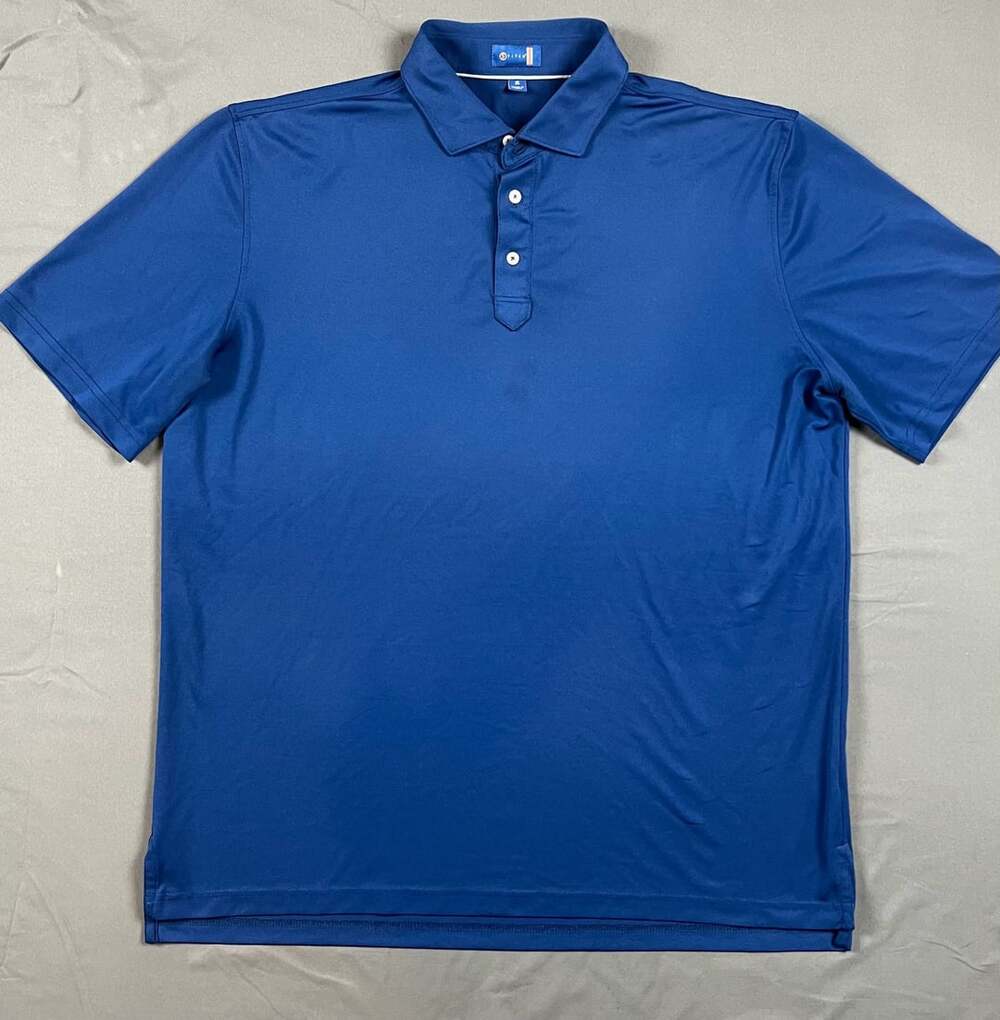 STITCH Golf Performance Polo Shirt Men's XL Royal Blue Short Sleeve 94% Polyeste